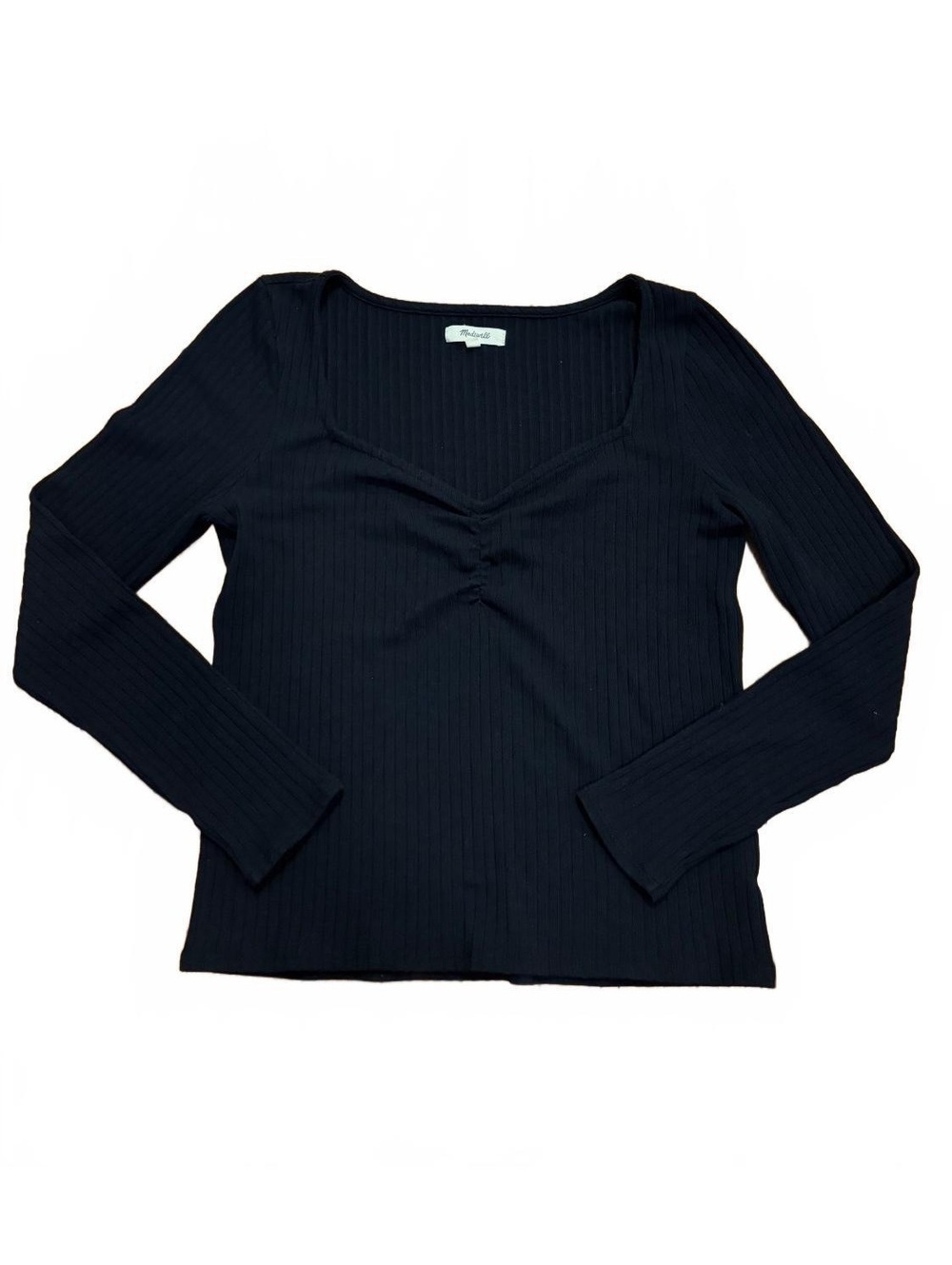 Madewell black long sleeve ribbed top Size Large